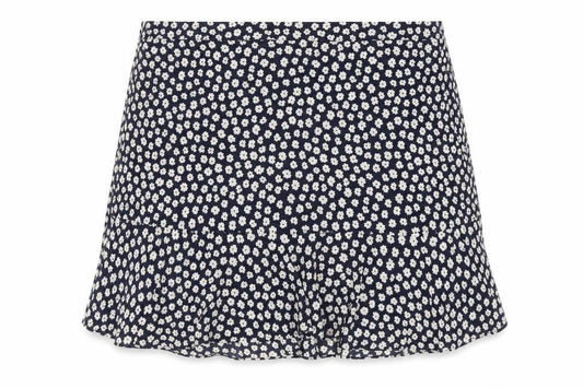 Marks & Spencer Womens Blue Floral Polyester Flare Skirt Size 18 Zip