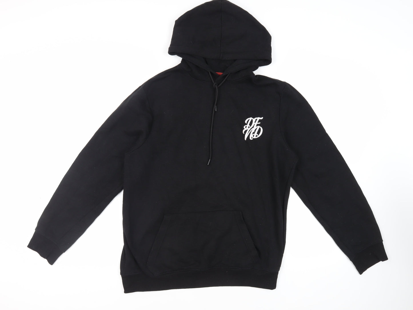 DFND Mens Black Cotton Pullover Hoodie Size L - Logo