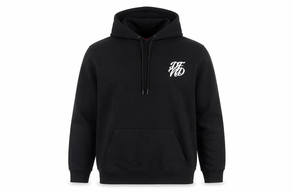 DFND Mens Black Cotton Pullover Hoodie Size L - Logo