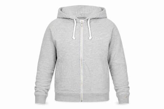 Jack Wills Womens Grey Cotton Full Zip Hoodie Size 6 Zip - Logo Pockets