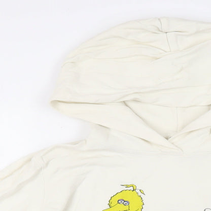 Preloved Uniqlo Womens Ivory Cotton Pullover Hoodie Size S Pullover - Sesame Street - Detail