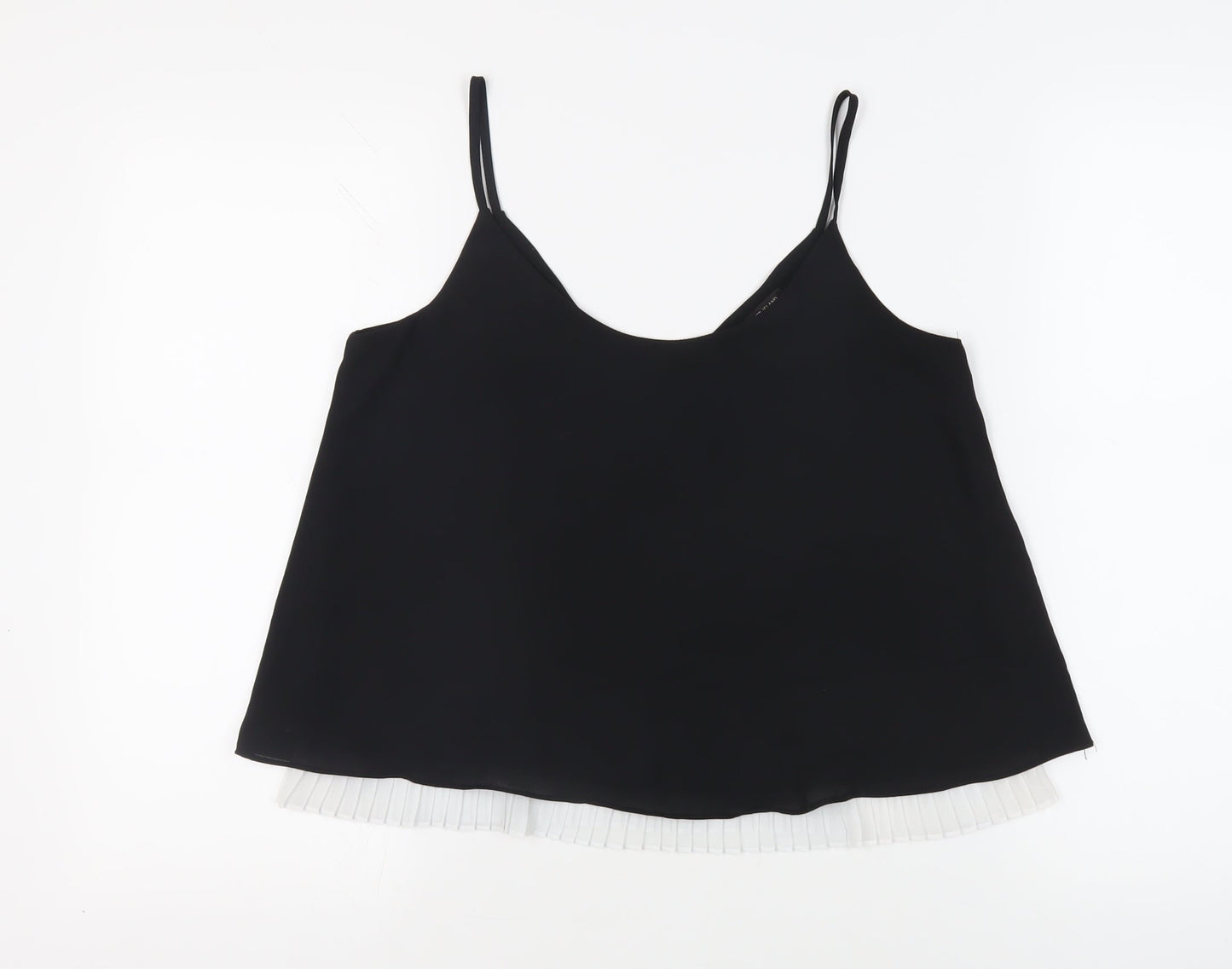 River Island Womens Black Polyester Camisole Tank Size 10 Scoop Neck