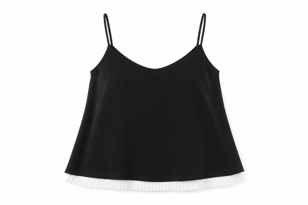River Island Womens Black Polyester Camisole Tank Size 10 Scoop Neck