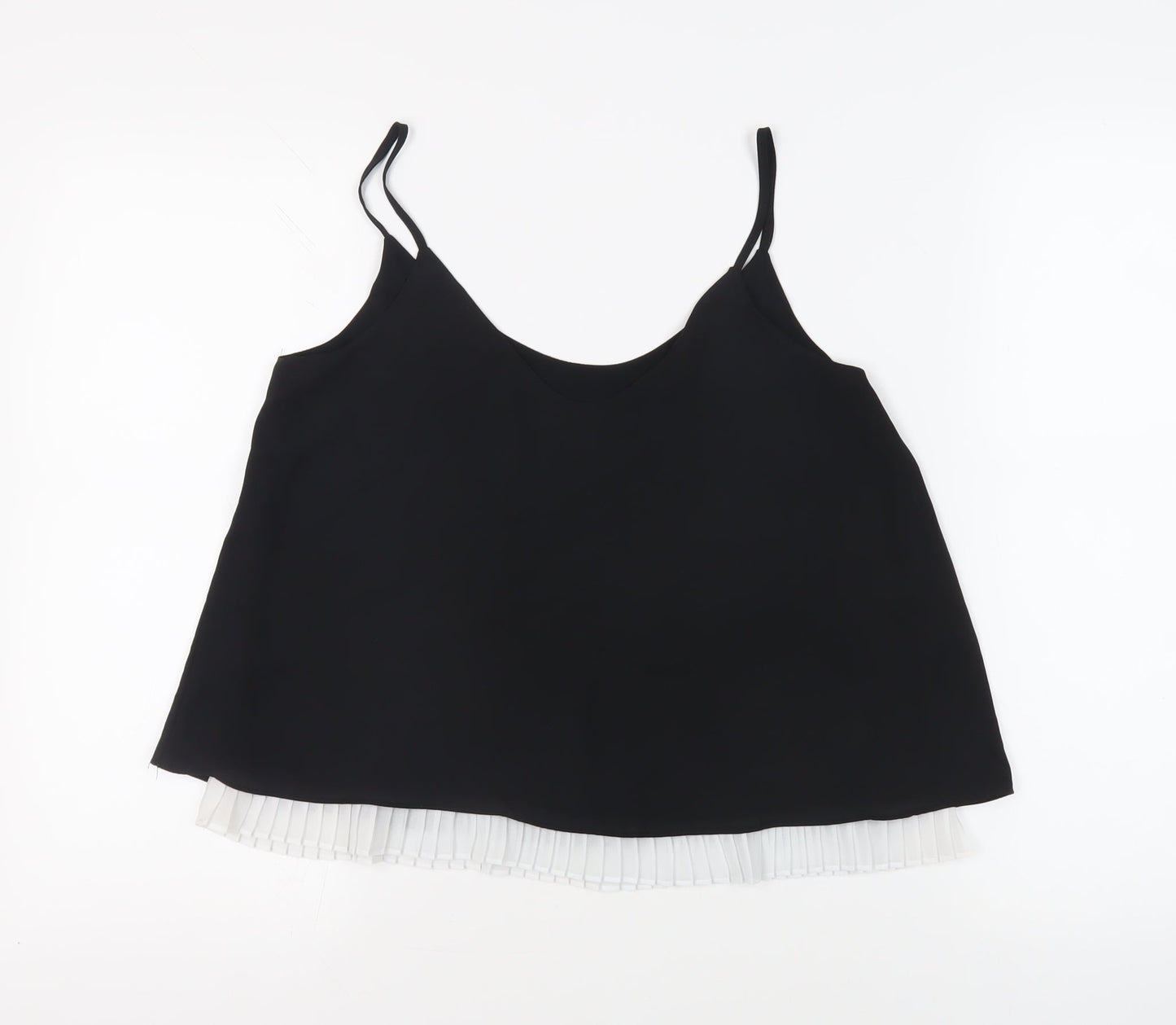 River Island Womens Black Polyester Camisole Tank Size 10 Scoop Neck