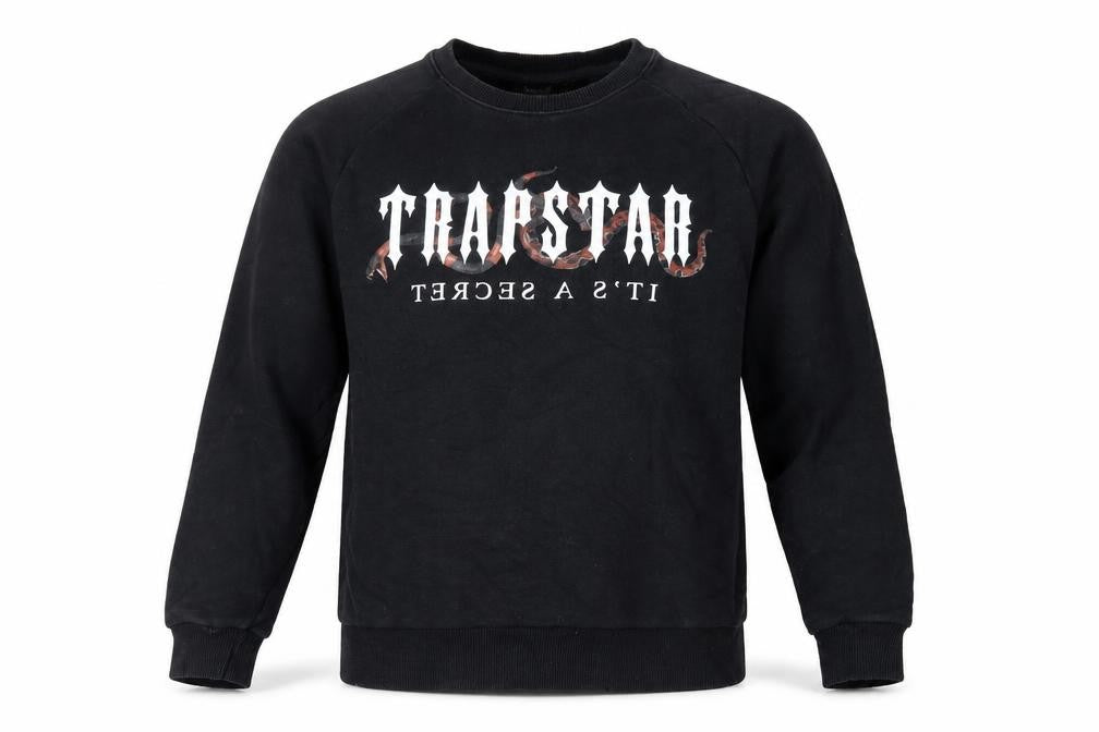 Trapstar Mens Black Cotton Pullover Sweatshirt Size M - Logo