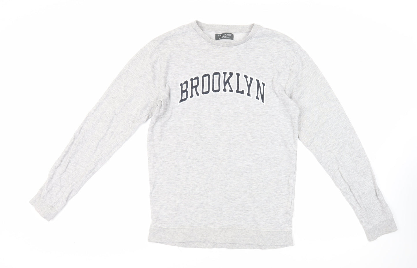 Brooklyn Mens Grey Cotton Pullover Sweatshirt Size S
