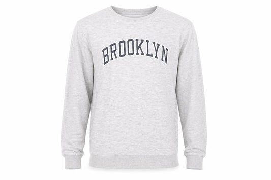 Brooklyn Mens Grey Cotton Pullover Sweatshirt Size S