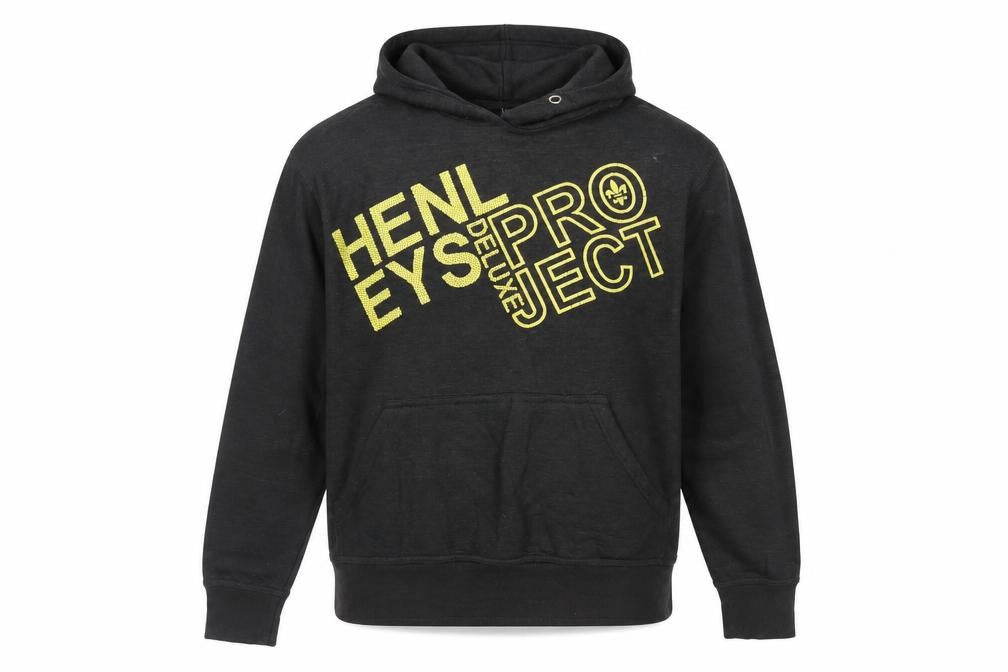 Henleys Mens Black Cotton Pullover Hoodie Size S - Logo