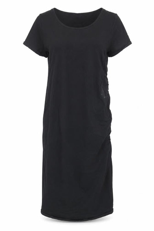 Isabel Womens Black Cotton T-Shirt Dress Size M Round Neck Pullover - Maternity