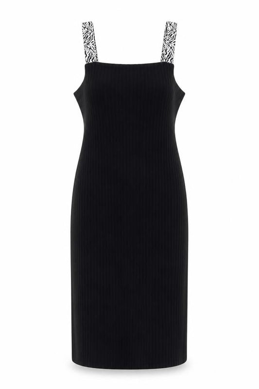 River Island Womens Black Houndstooth Polyester Pencil Dress Size 12 Square Neck