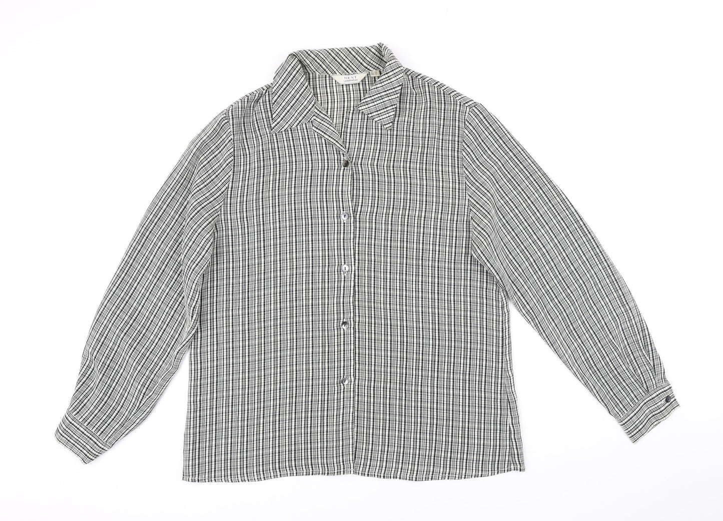 NEXT Womens Multicoloured Check Polyester Basic Blouse Size 12 Collared