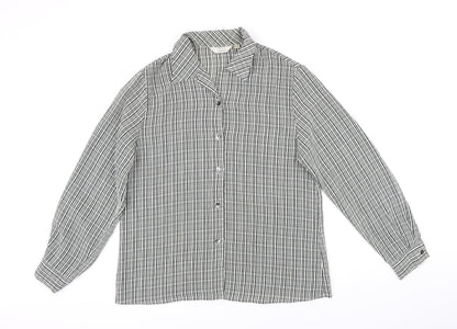 Next Womens Multicoloured Check Polyester Basic Blouse Size 12 Collared