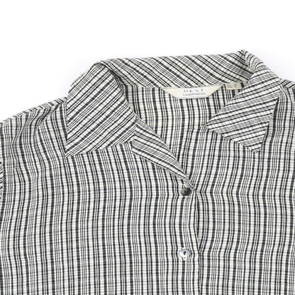Next Womens Multicoloured Check Polyester Basic Blouse Size 12 Collared