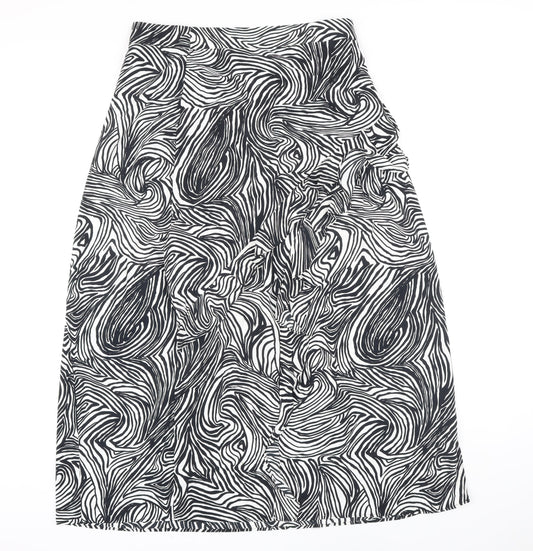 Topshop Womens Multicoloured Geometric Polyester A-Line Skirt Size 14 Zip - Side slit