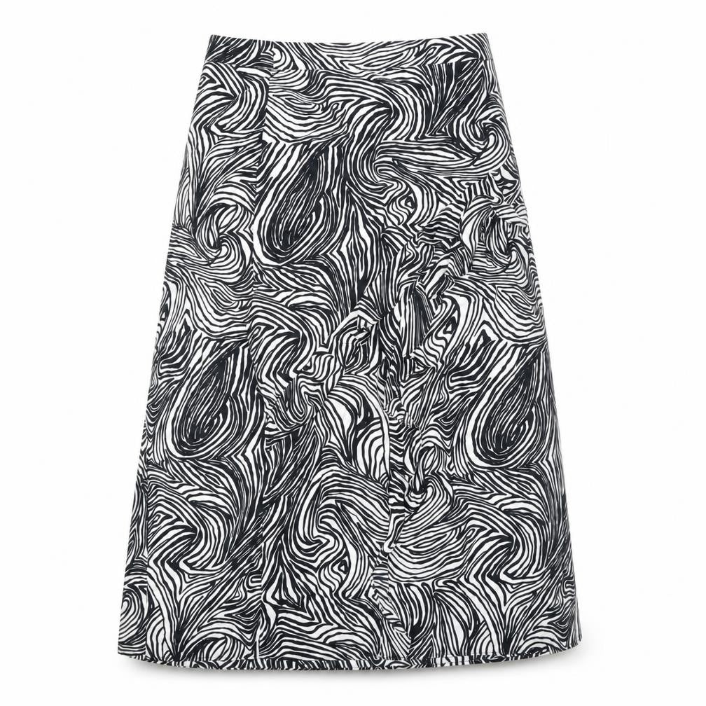 Topshop Womens Multicoloured Geometric Polyester A-Line Skirt Size 14 Zip - Side slit