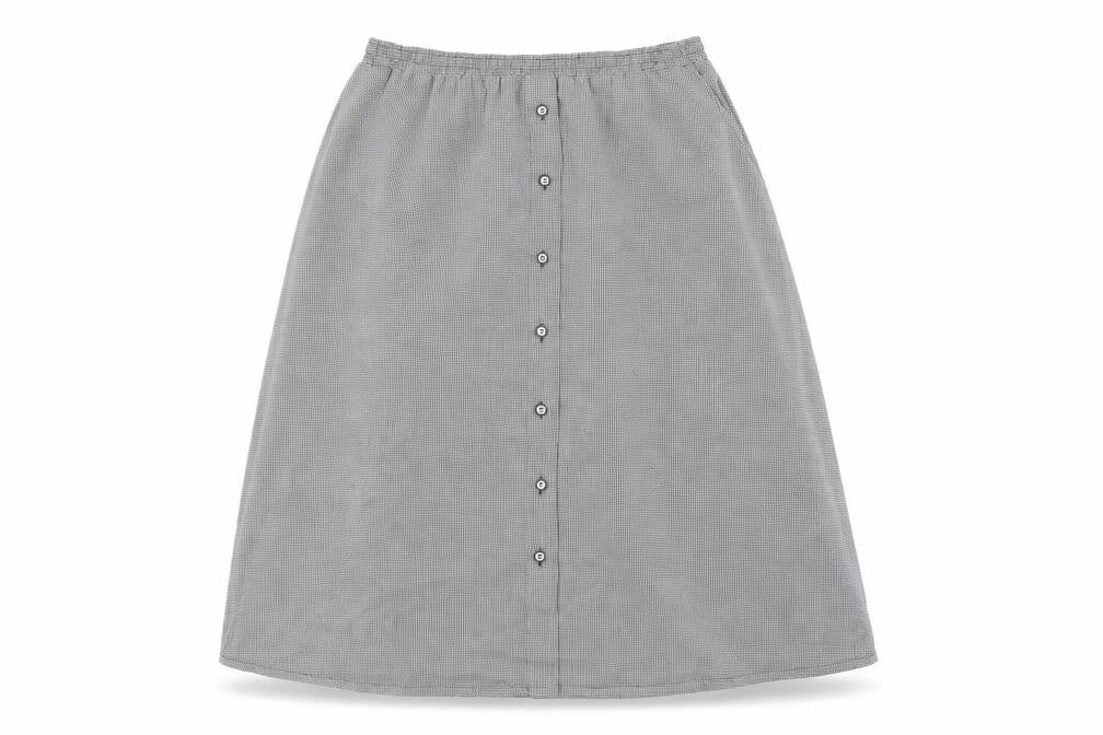 Napa Valley Womens Multicoloured Check Rayon A-Line Skirt Size L Button - Elasticated waist
