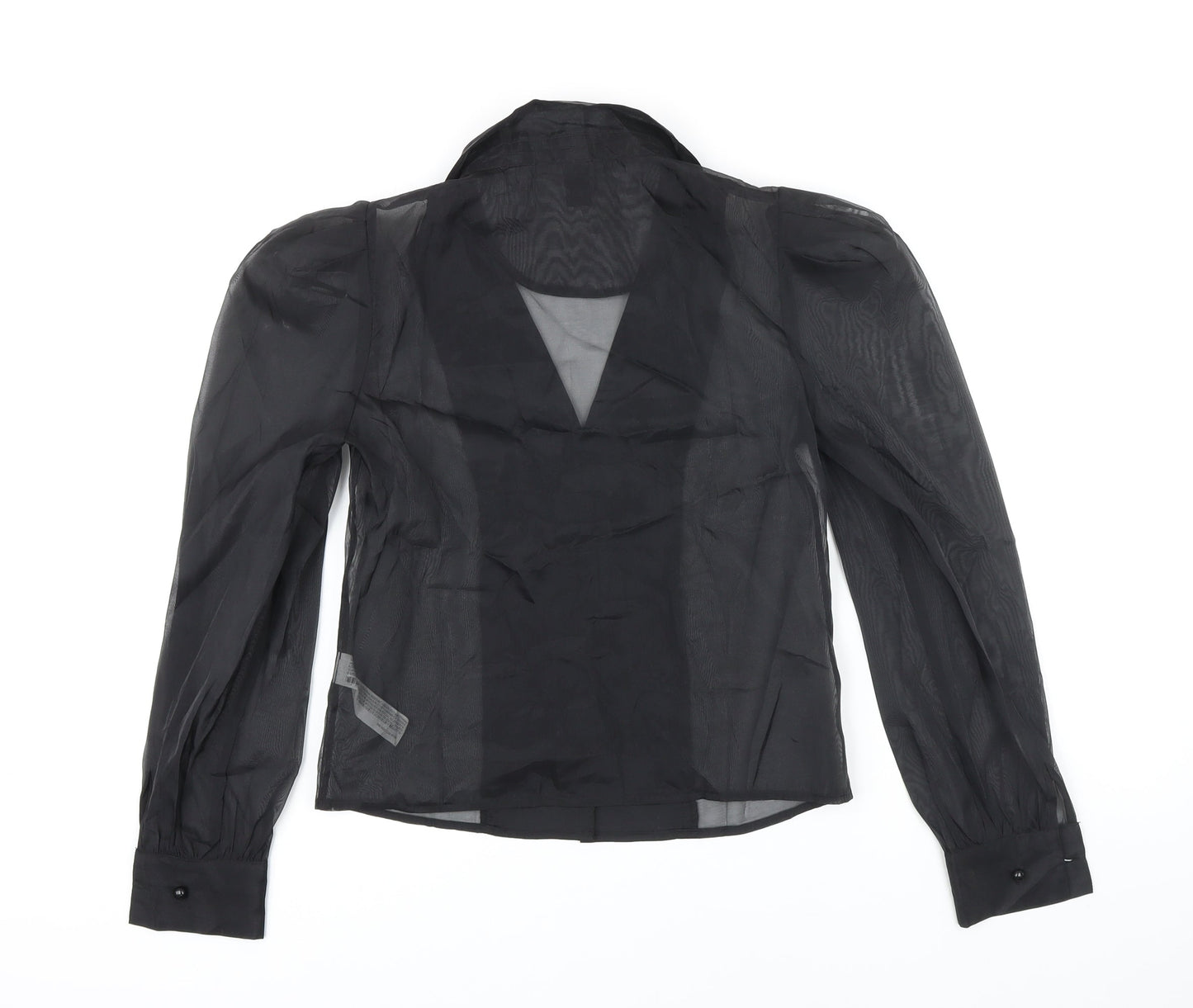 FOREVER 21 Womens Black Polyester Basic Blouse Size 12 Collared