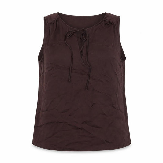 H&M Womens Brown Polyester Tunic Blouse Size S Boat Neck