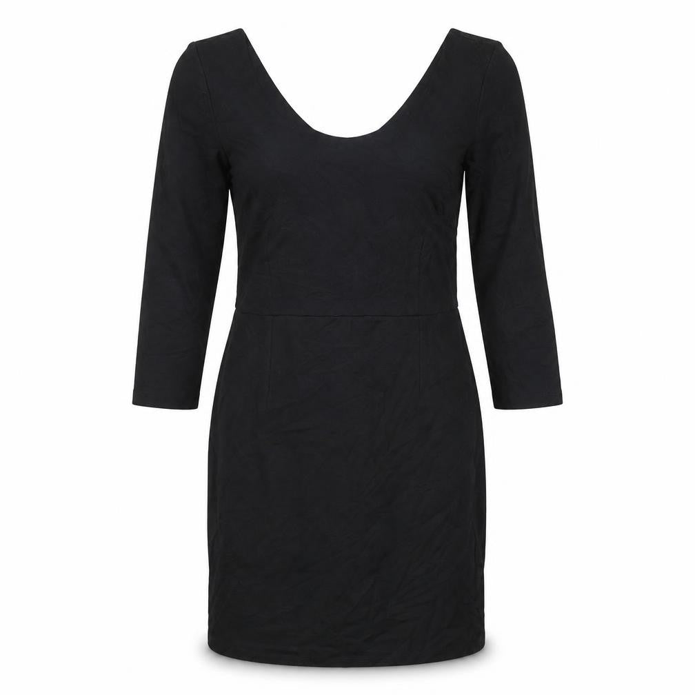 Sandwich Womens Black Rayon Shift Size L Scoop Neck Zip