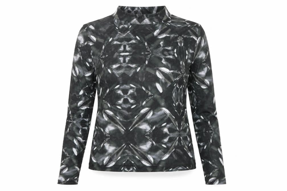 Coast Womens Multicoloured Geometric Polyester Basic Blouse Size 16 Mock Neck