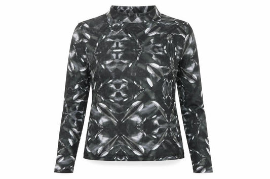 Coast Womens Multicoloured Geometric Polyester Basic Blouse Size 16 Mock Neck