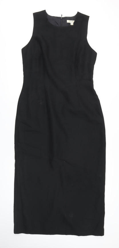 Next Womens Black Polyester Maxi Size 14 Boat Neck Zip