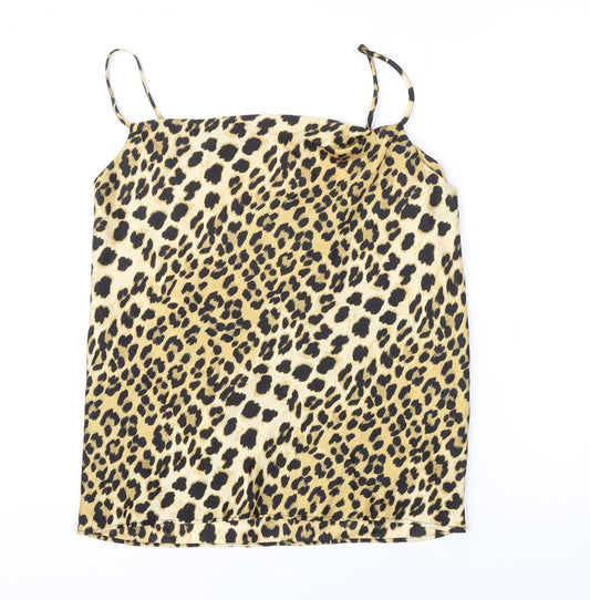 River Island Womens Multicoloured Animal Print Polyester Blend Camisole Blouse Size 8 Square Neck
