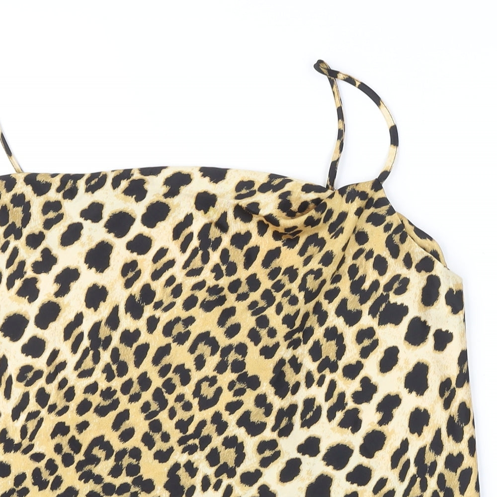 River Island Womens Multicoloured Animal Print Polyester Blend Camisole Blouse Size 8 Square Neck