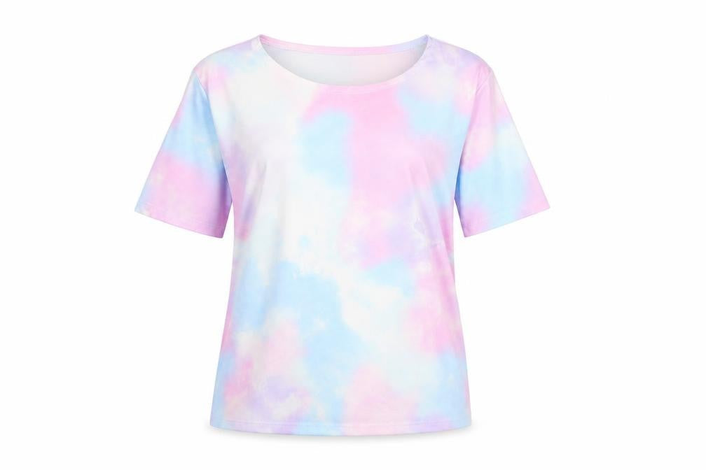 Femme Luxe Womens Multicoloured Polyester Basic T-Shirt Size M Roll Neck