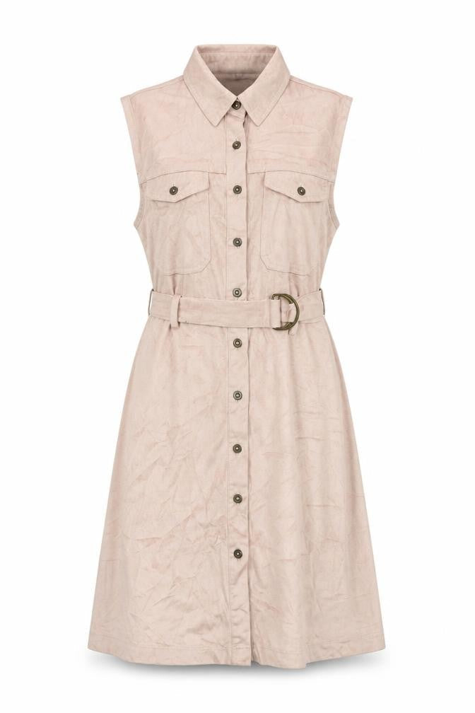 Select Womens Pink Polyester Shirt Dress Size 8 Collared Button