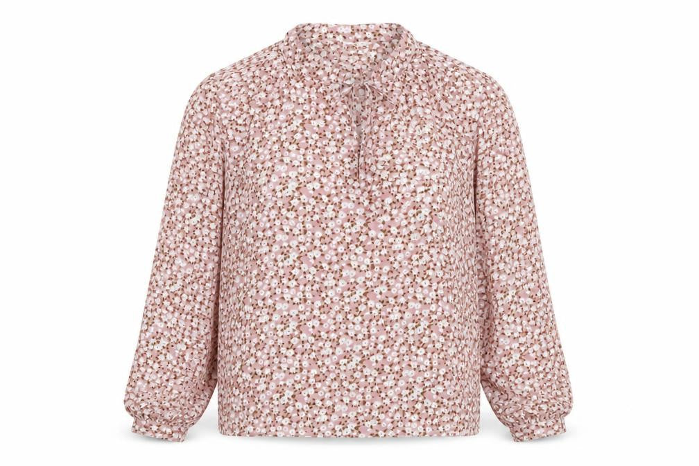 VILA Womens Pink Floral Polyester Basic Blouse Size 12 Round Neck