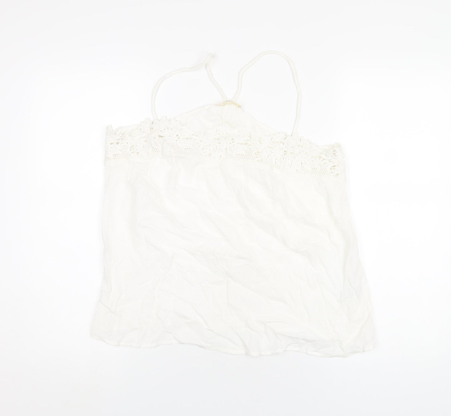 Indigo Womens White Cotton Camisole T-Shirt Size 16 V-Neck