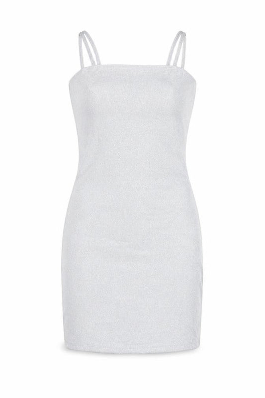 Forever 21 Womens Silver Polyester Bodycon Size S Square Neck Pullover