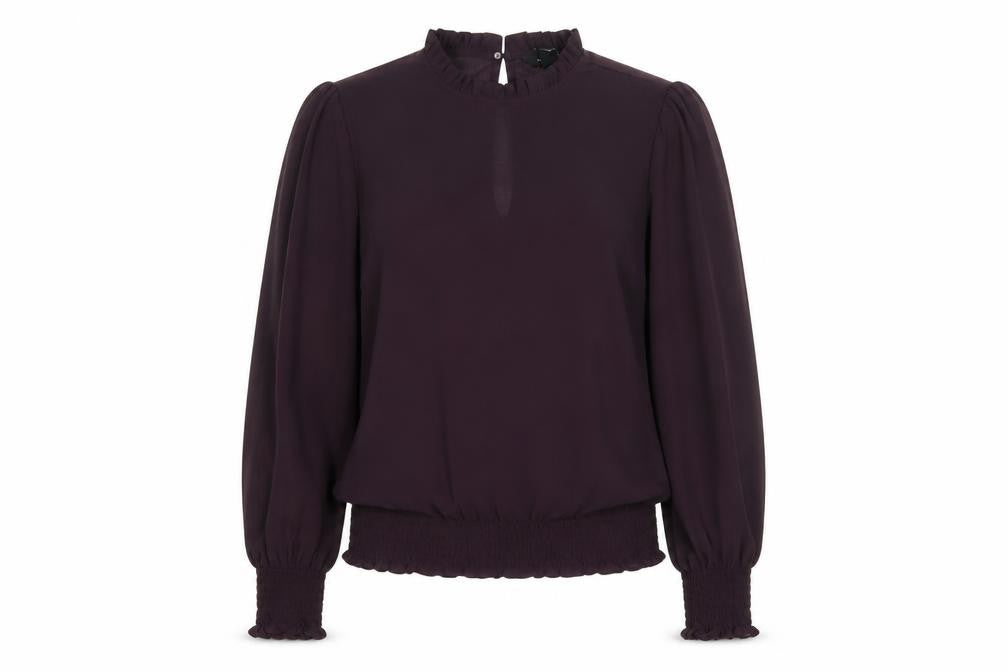 New Look Womens Purple Polyester Basic Blouse Size 8 Round Neck