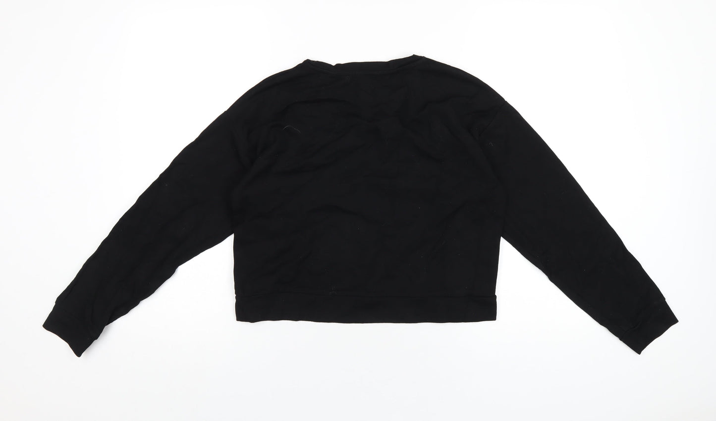 Jack Wills Womens Black Vinyl Pullover Sweatshirt Size 10 Pullover - Beaded