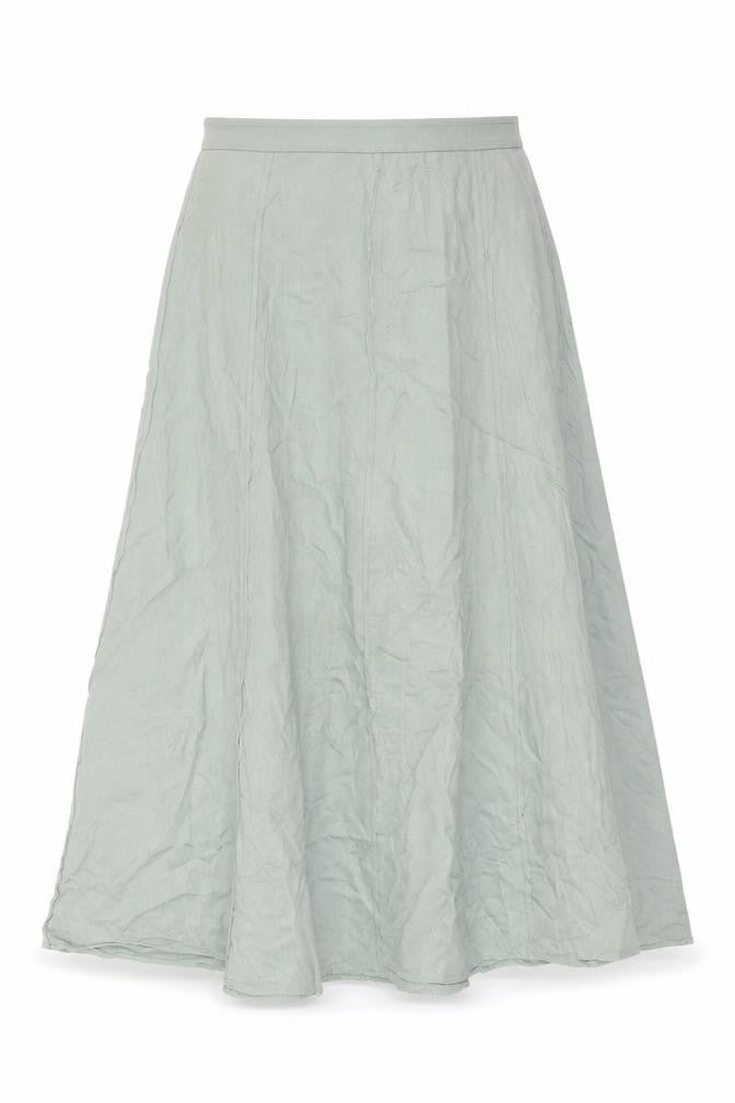 Marks & Spencer Womens Green Viscose Swing Skirt Size 12 Zip