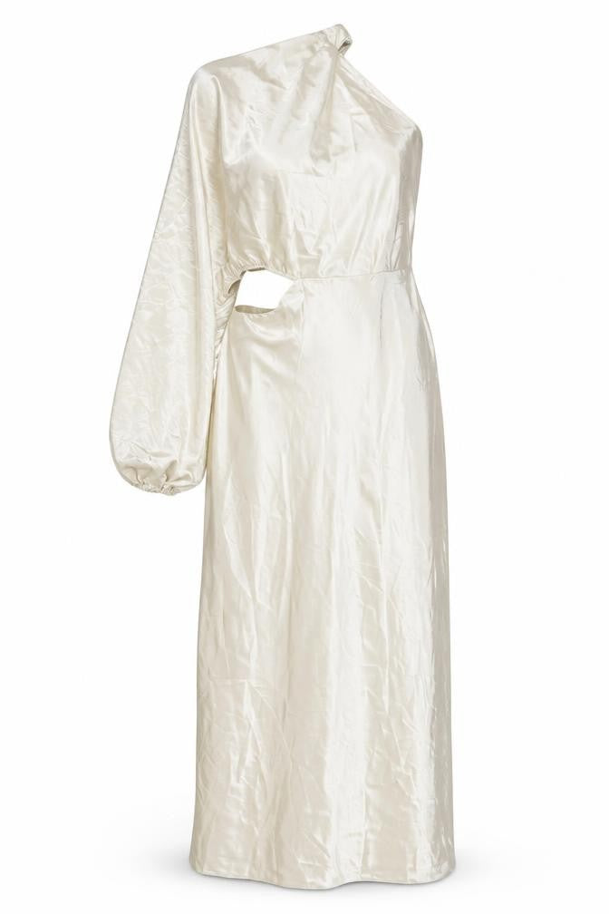 In the Style Womens Beige Polyester Maxi Size 14 One Shoulder Zip