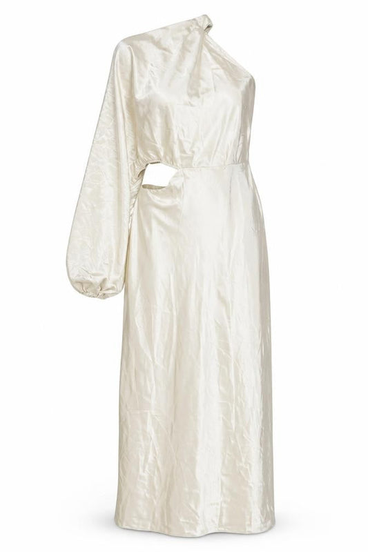 In the Style Womens Beige Polyester Maxi Size 14 One Shoulder Zip