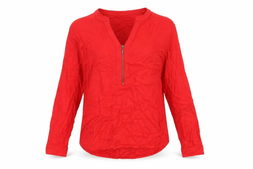 b.young Womens Red Viscose Basic T-Shirt Size 10 V-Neck