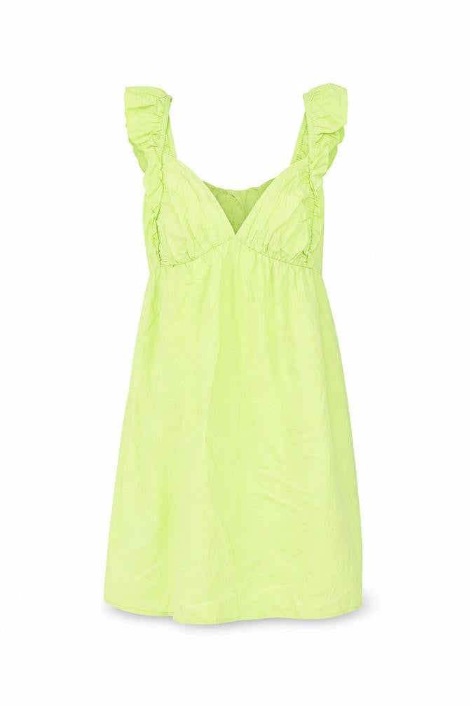 Miss Selfridge Womens Green Cotton Shift Size 10 V-Neck Tie