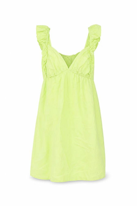 Miss Selfridge Womens Green Cotton Shift Size 10 V-Neck Tie