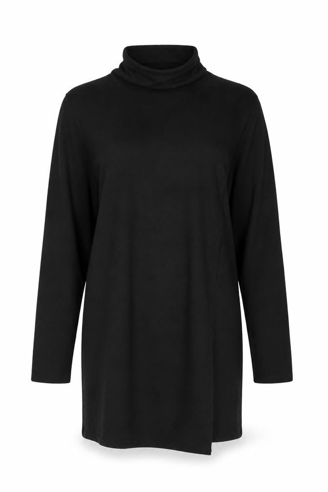 Womens Womens Black Cotton Shift Size XL Roll Neck Pullover