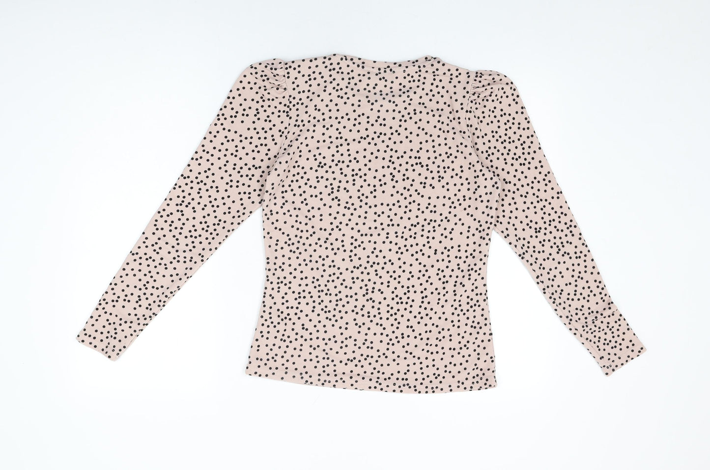 Warehouse Womens Pink Polka Dot Polyester Basic T-Shirt Size 10 Round Neck