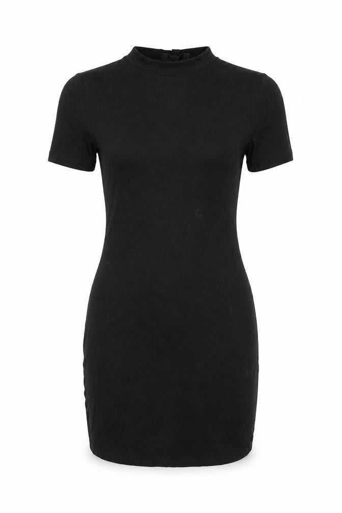 Missguided Womens Black Viscose Bodycon Size 8 Round Neck Pullover