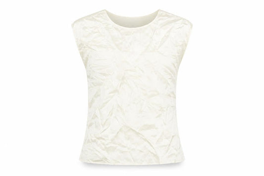 Pure Womens Ivory Polyester Basic T-Shirt Size 12 Round Neck