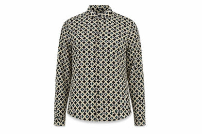 River Island Womens Green Geometric Viscose Basic Button-Up Size S Collared