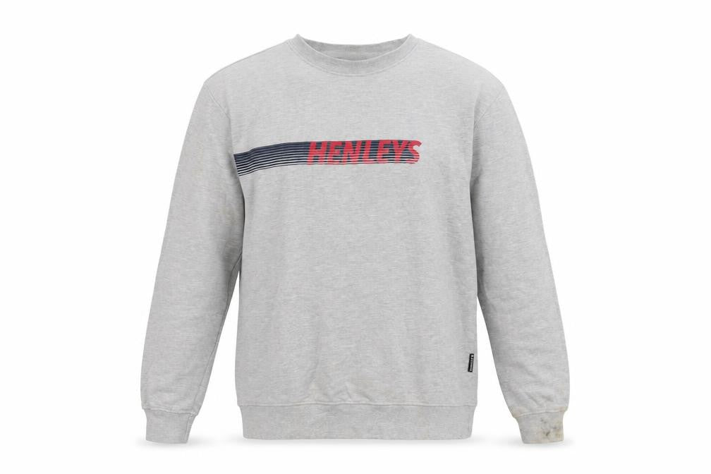 Henleys Mens Grey Cotton Pullover Sweatshirt Size S