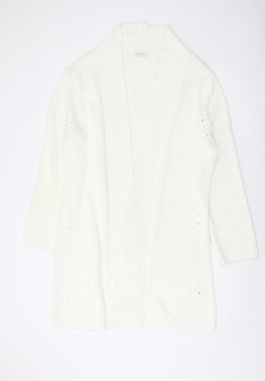 Planet Womens Ivory V-Neck Acrylic Cardigan Jumper Size XL