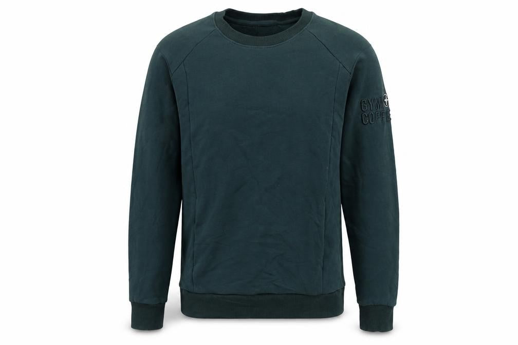 Gym Coffe Mens Green Cotton Pullover Sweatshirt Size S