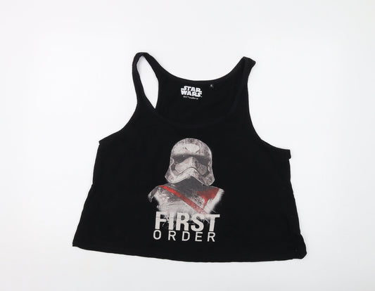 Satar Wars Womens Black Cotton Basic Tank Size XL Round Neck
